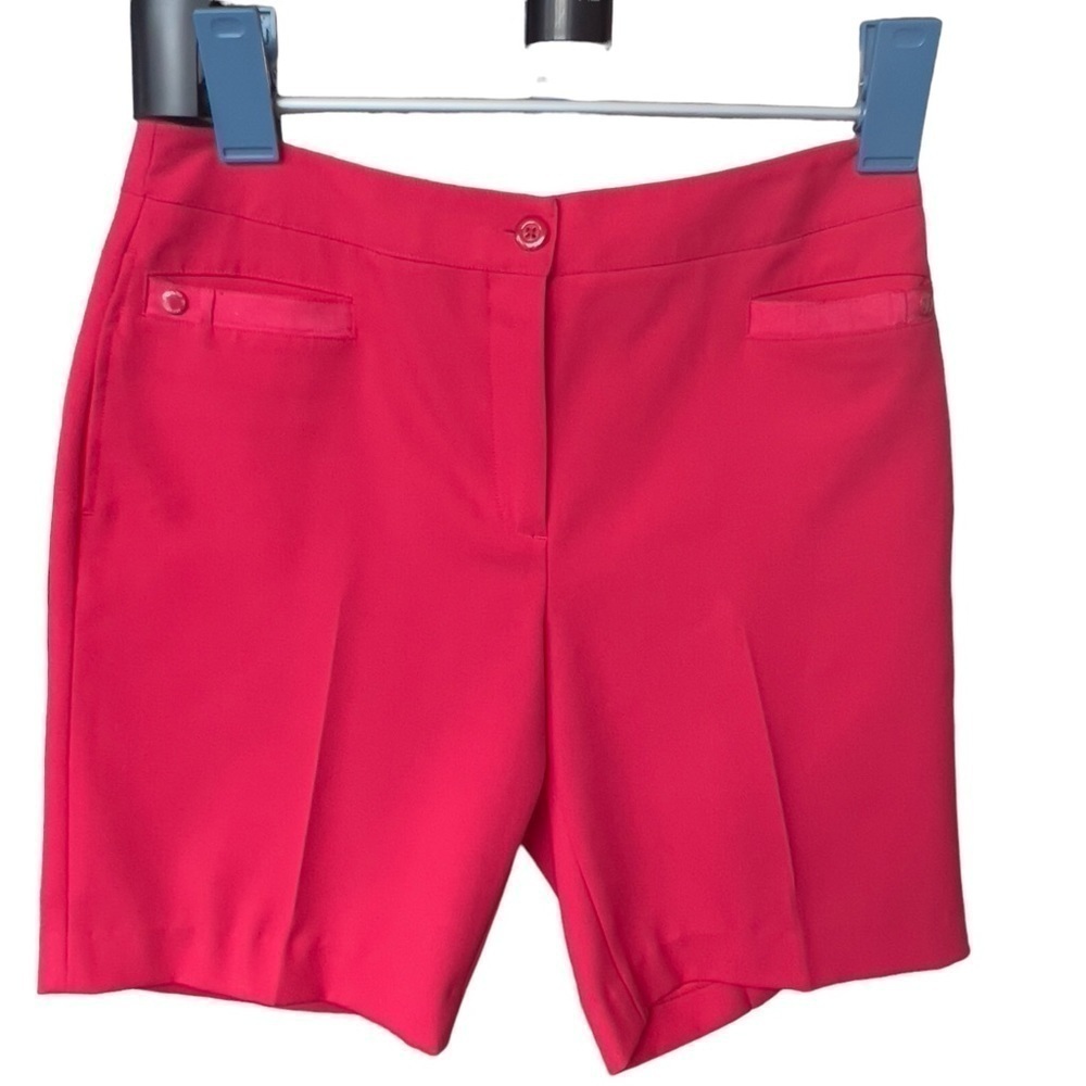 EP PRO Women’s Golf Tennis Shorts Hot Pink Flame Red Flat Front Bermuda Size 8